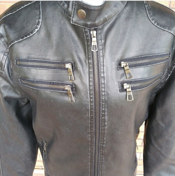 American Rag Cie Faux Leather Jacket Blk M - Picture 3 of 8